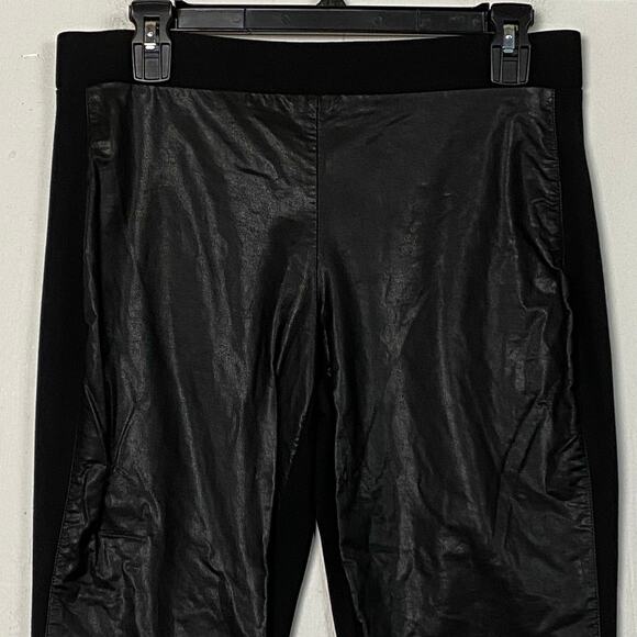Chico's Black Faux Leather Front Pull On Leggings Size Small - Picture 2 of 6